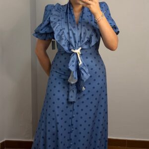 Bata azul Lunares