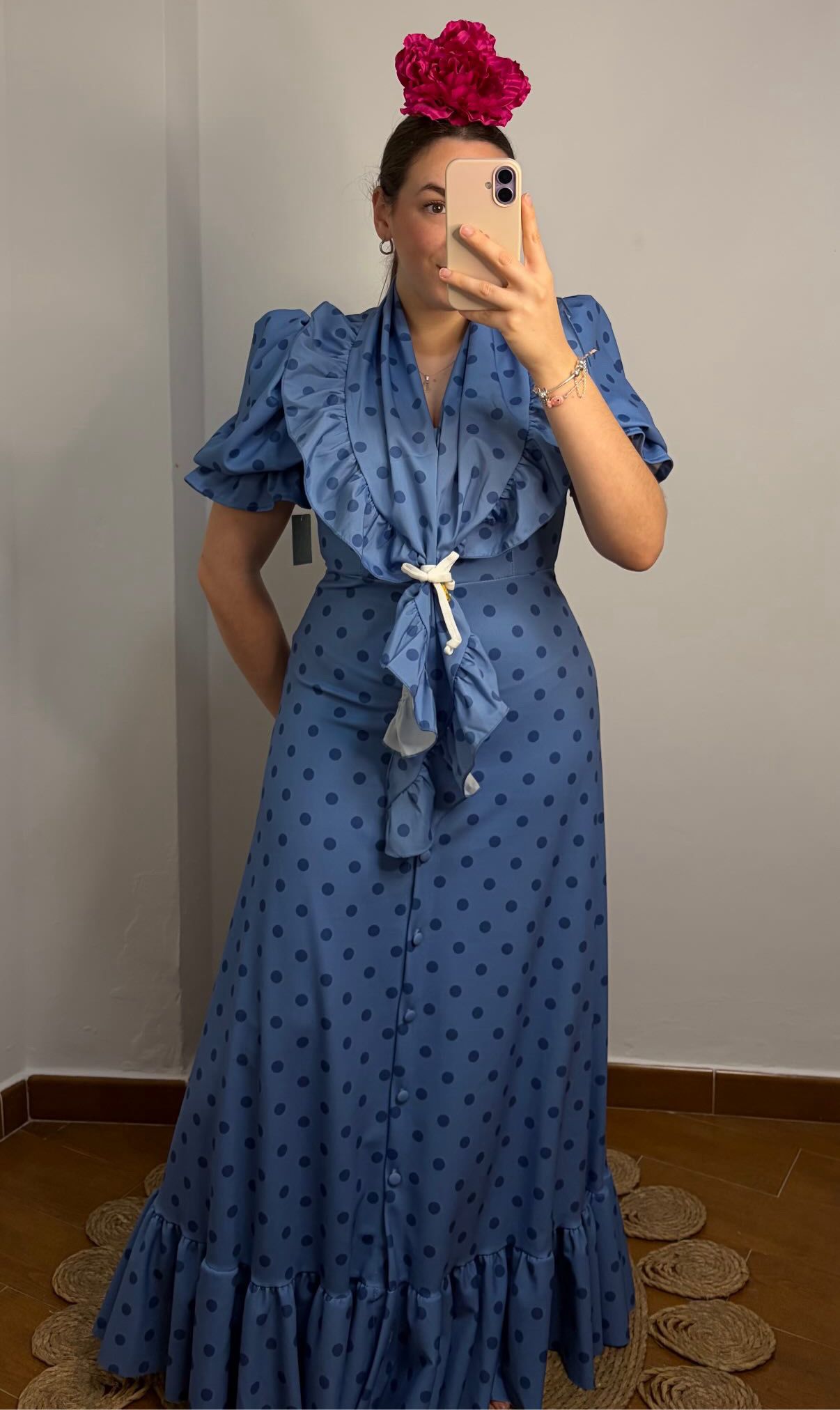 Bata azul Lunares