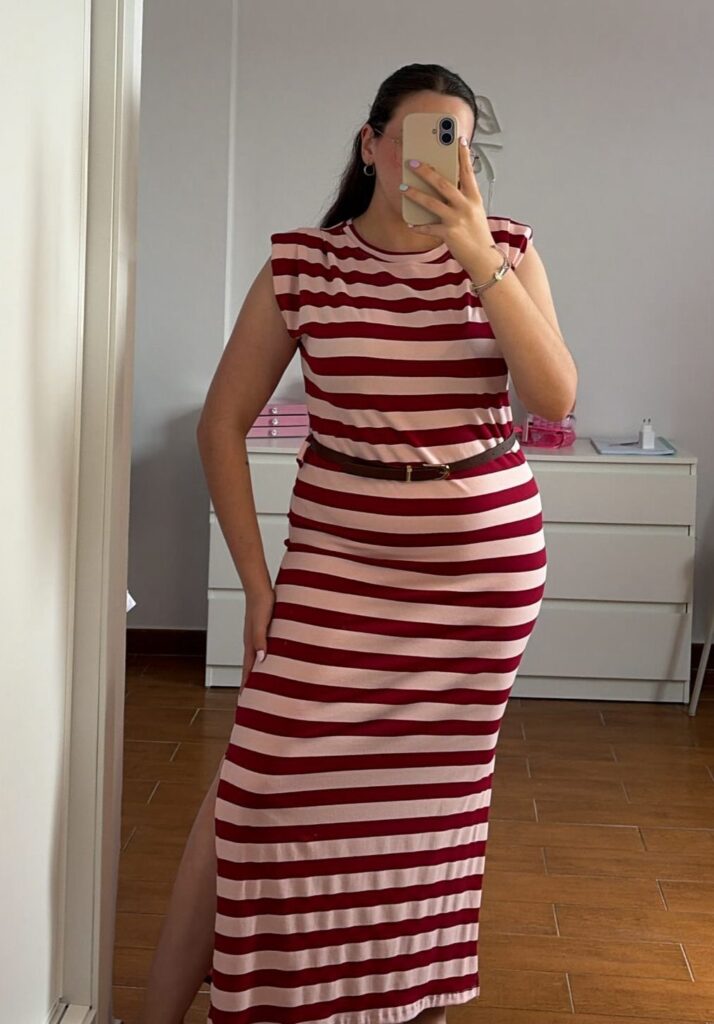 Vestido Rayas Rosa