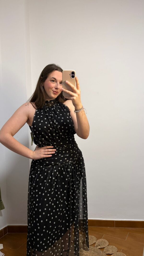 Vestido halter lunares