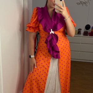Bata Naranja Lunares