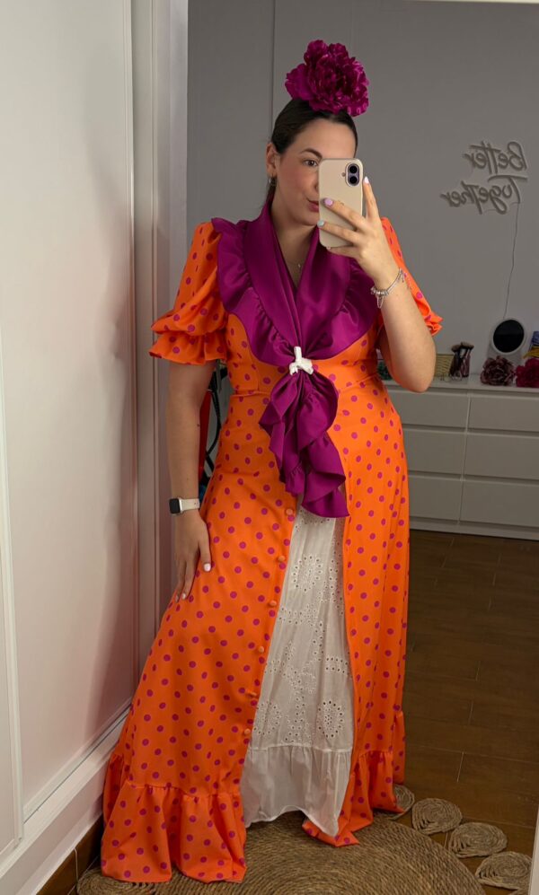 Bata Naranja Lunares