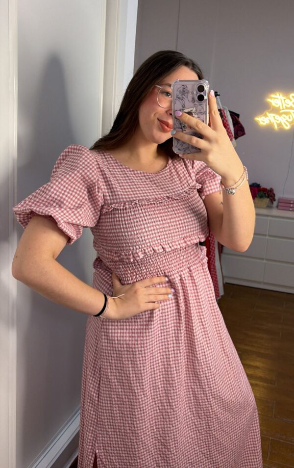 Vestido vichy mangas